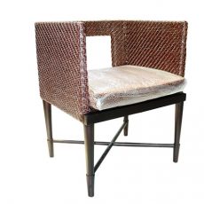 Handcarved Hardwood Frame With Woven Leather